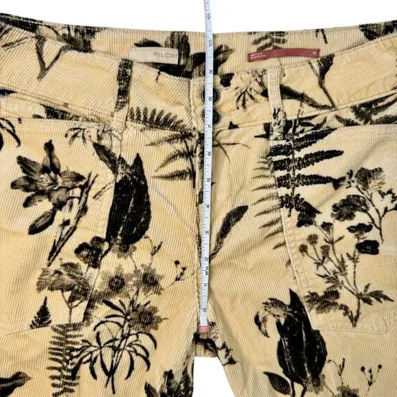 Pilcro Anthropologie Wanderer Mid-Rise Corduroy Pants Beige Floral Women’s 30 - Picture 10 of 16